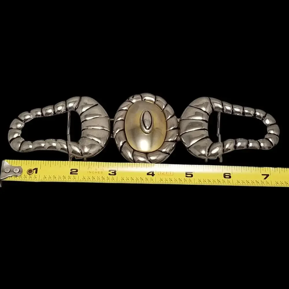 Vintage Belt Buckle Women 3-Piece Victorian Hippie Made In The‎ USA By Dame Belt